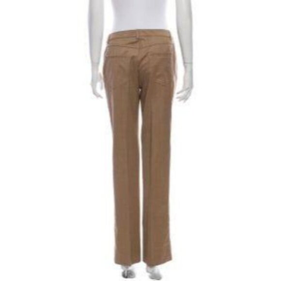 Akris Punto Tan Wool Blend Straight Leg Pants 6 - Picture 2 of 3